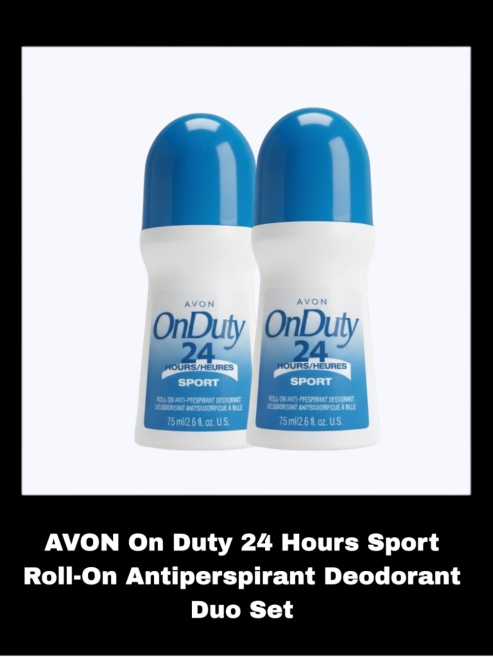 AVON On Duty 24 Hours Sport Roll-On Antiperspirant Deodorant Duo Set